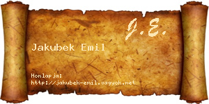 Jakubek Emil névjegykártya