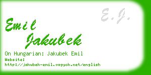 emil jakubek business card